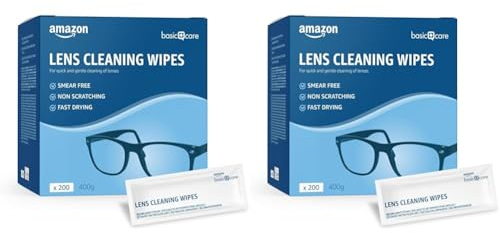Amazon Basic Care Brillenputztücher, 200Stück (Packung mit 2)