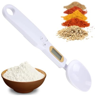 Digital Measuring Spoon Scale – 0.1g High-Precision LCD Digital Spoon Scale for Cooking & Baking – Weighing Spoon Digital Kitchen Scale for Grams, Tea & Coffee – Battery Included