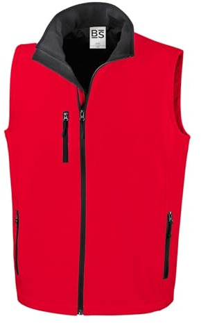 CHEMAGLIETTE! Gilet Giacca Smanicata Da Lavoro Softshell, 96% Poliestere, 4% Elastan, Con Tasche, Rosso, M