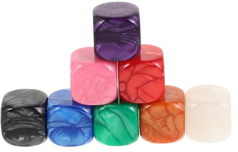 JOINPAYA 8 Dadi in Acrilico Con Bordi Arrotondati 16 Mm in Schiuma Gettoni Decorativi Per Giochi Da Tavolo Apprendimento Educativo
