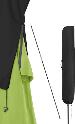 4smile Housse de protection pour parasol jusqu'à Ø 3 m – Housse de parasol fonctionnelle avec fermeture éclair – Tige – Housse de protection pour parasol – Housse de protection pour parasol – En