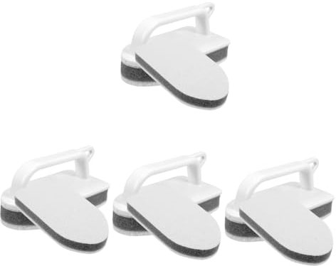 4 Juegos Esponja Limpiadora Multi Funcional para Cocina de Limpieza de Superficies con Mango Ergonómico Incluye Cabezal Reemplazable para Eliminar y Suciedad Color