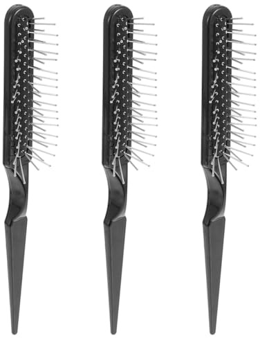 TOGEVAL Spazzola Per Cotonare Chioma Pettine a Coda Di Topo 3 Pezzi Spazzola Districante in Acciaio Per Parrucchieri e Uso Domestico Per Colorazione e Styling Chioma