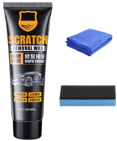 Auto Politur Set, Auto Kratzerentferner für Fahrzeuge, Lackkratzer Reparatur, Polish & Wax Color, Autopolitur + Polierschwamm + Poliertuch, Polierpaste, zur Entfernung kleiner Kratzer (1 Set)