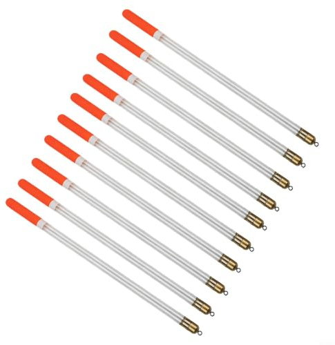 Juego de 10 flotadores de pesca de plástico, flotadores deslizantes para trucha, panfish crappie, indicador de golpe sensible para pesca en hielo en arroyos de lago, varios tamaños de 14 a 20 cm