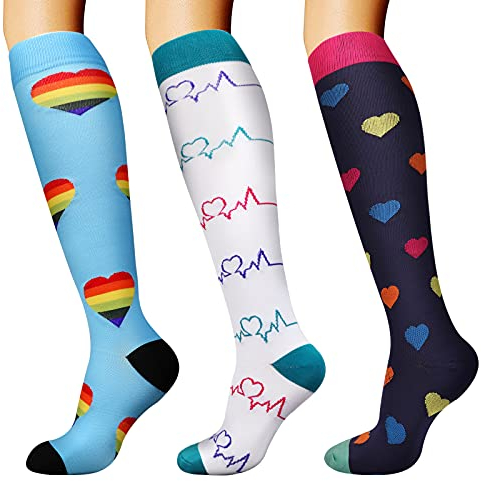 DRESHOW Kompressionsstrümpfe für Damen & Herren, Kompressionssocken für Sport Laufen Flugreisen Radfahren
