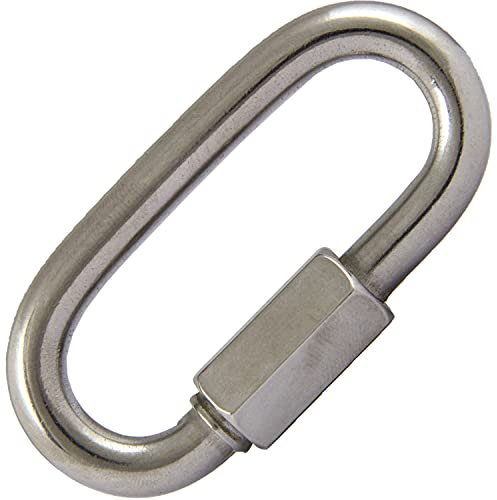 AG-BOX Ketten Schnellverschluss Ø 12 mm (2 Stück) aus Edelstahl A4 V4A Schraubverbinder Kettenglied Schraubkarabiner Karabiner Verschraubung Kettenverbinder