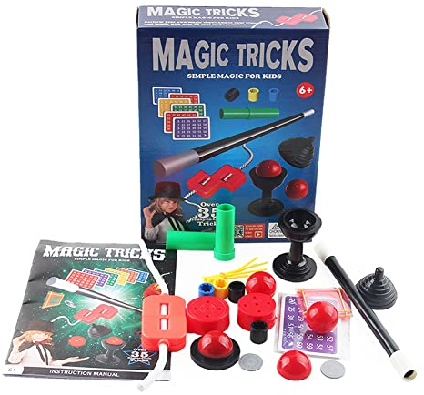 Zauberkasten für Erwachsene Und Kind, ZauberTricks von Leicht bis Anspruchsvoll, Viele Magische ZauberUtensilien, Auberkasten für Kinder Einsteiger, für Fasching Karneval Halloween Geburtstagsparty