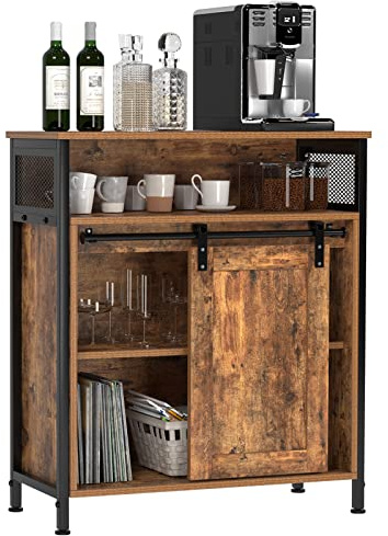 sogesfurniture Sideboard, Küchenschrank, Beistellschrank, Aufbewahrungsschrank, Aktenschrank mit Schiebetür, für Küche, Wohnzimmer, Arbeitszimmer, Industriestil, 70 * 30 * 80cm