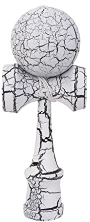 Tiuimk Japanisches traditionelles Kendama | Hand-Augen-Koordination und Konzentrationsverbesserung | Buchenholz | Weiß und Schwarz | Kendama | Holz | All Ages