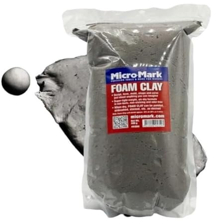 Micro-Mark Foam Clay – 500g Lightweight Air-Dry Sculpting Foam for Cosplay, Props, Crafts & Model Making – Flexible, Sandable, Paintable