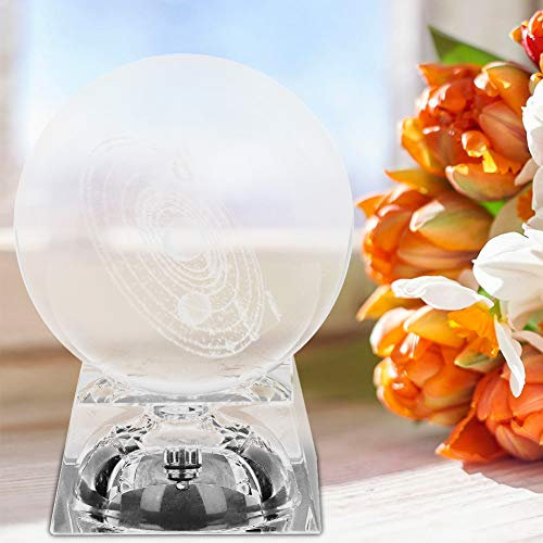 Boule de Cristal K9 80mm avec Base Lumineuse pour Photographie, Décoration Intérieure, Méditation, Feng Shui, Studio Photo, Guérison par Les Cristaux