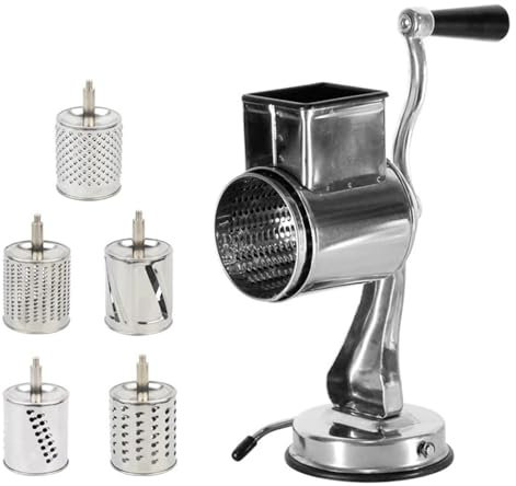 Rallador Para Verduras, Rallador Manual De Queso De Tambor Rallador Manual De Cocina Antideslizante, Rallador De Queso De Manivela Para Ensalada Y Patatas Con Base De Succión Fuerte Para Que