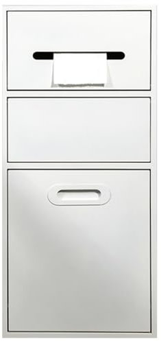 Rectangle Recessed Shower Shelves Niche, Water Proof Bathroom Toilet Paper Holders, Storage Cabinets with Door for Kitchen Bath Fixtures(White,30X67X14cm-12X26X5.5in)