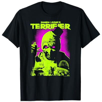 Terrifier Glowing Eyes Art The Clown Neon Poster Horror T-Shirt