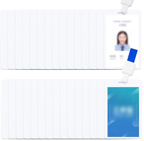 NICENEEDED 30 pz. Carte in PVC Vuote per Sublimazione, Tessere Identificative Vuote con Perforazione Verticale, CR80 30 Mil qualità Grafica