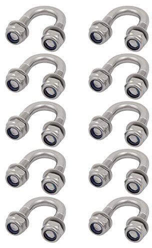 sourcing map 10 Stück Bügelschraube M6x12mm Gewinde U Bolzen 304 Edelstahl U-Bügel mit Gewinde Bügelschelle Runde Biege U Schraube U-Bolzen Bügelbolzen 12mm Rohraußendurchm