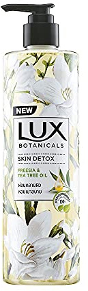 Lux Botanicals Gel Douche Skin Detox (450ml) | Freesia et Huile D'arbre à Thé | Débordant de Brillance Naturelle