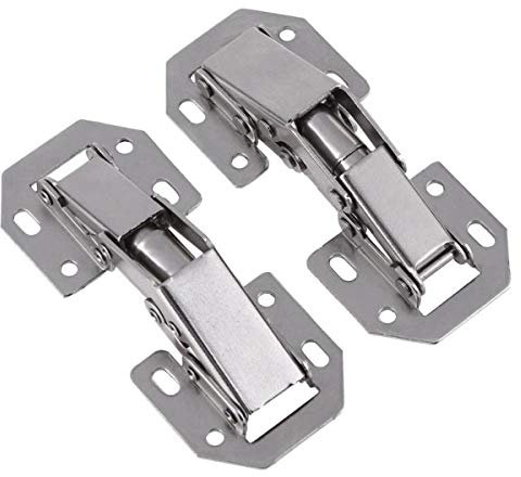 TOOLSTAR Cabinet Hinge, 76.9 * 32.3mm Kitchen Surface Mount Hinges Furniture Concealed Cupboard Door Hinge with Screws (5 Pair)