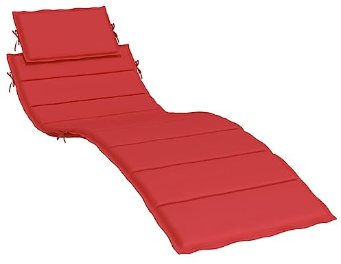 vidaXL Sonnenliege Auflage, Liegenauflage Outdoor, Polster Auflage für Gartenliege Liegestuhl, Polsterauflage, Rot 186x58x4cm Oxford-Gewebe