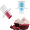 LATRAT 2 pezzi scavatori per cupcake, snocciolini per torte, in plastica, tagliapasta per cupcake, taglierina circolare, per decorare dolci, colori casuali