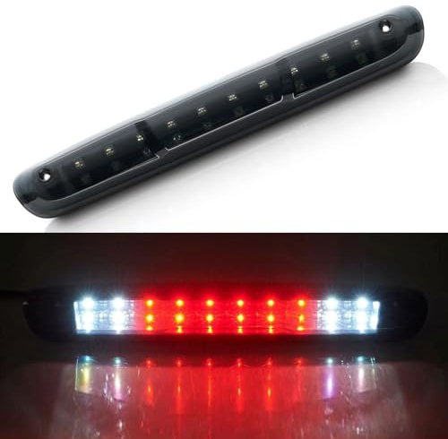 Cxdar Third 3rd Brake Light, LED High Mount Stop Light for 2007-2013 Chevy Silverado/GMC Sierra 1500 2500HD 3500HD, Rear Center Cab Roof Tail Cargo Lamp, Smoke Lens