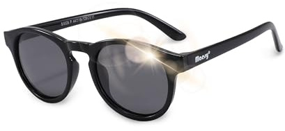 Maesy Occhiali da Sole Bambini 3-6 Anni - Lenti Polarizzate UV400 Categoria Filtro 3 - Montatura Flessibile - Design Moderno, Sicuri e Confortevoli - Faela, Nero