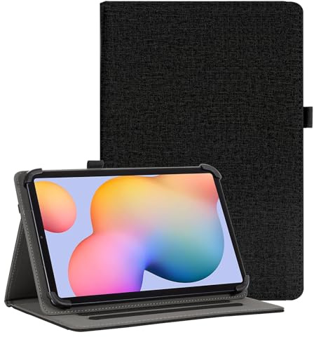 Vakarey Custodia Tablet 10.1 Pollici Universale per Doogee U11/U11 Pro/Tab G6/Tab A9 10 Pollici/A9 Pro+ Cover Tablet 11 Pollici,Nero