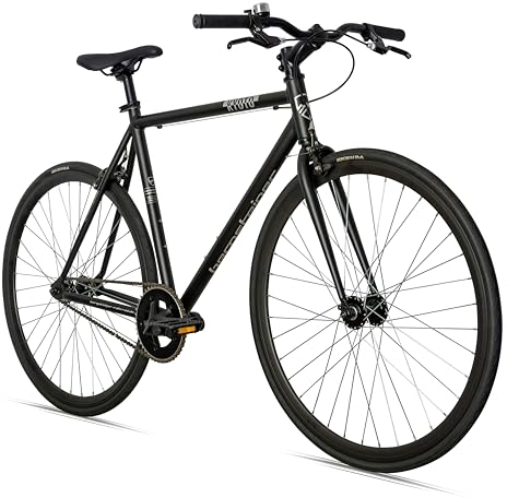 Bergsteiger Kyoto 28 Zoll Singlespeed Fixie Fahrrad, Aluminium Rahmen, Flip-Flop-Nabe, Retro-Design, Fixed Gear, Urban Bike für Herren & Damen