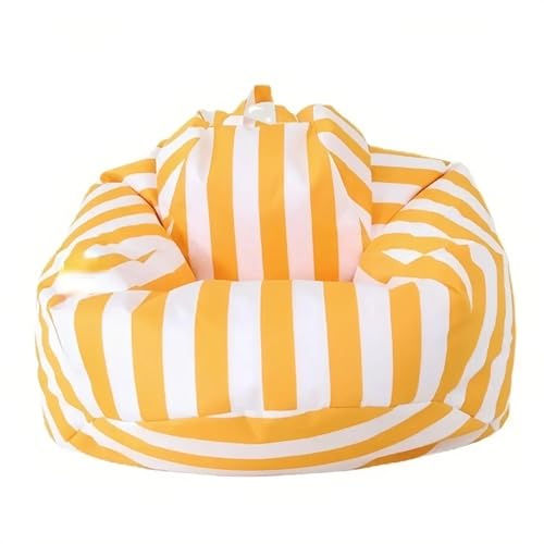 SXBCyan Housse de Pouf Exterieur (sans Remplissage), Fauteuils Poire Impermeable pour Enfant Adulte, Pouf Chaise de Salon, Plage, Jardin, Siège d'angle(Yellow,D100cm-cover-adults)