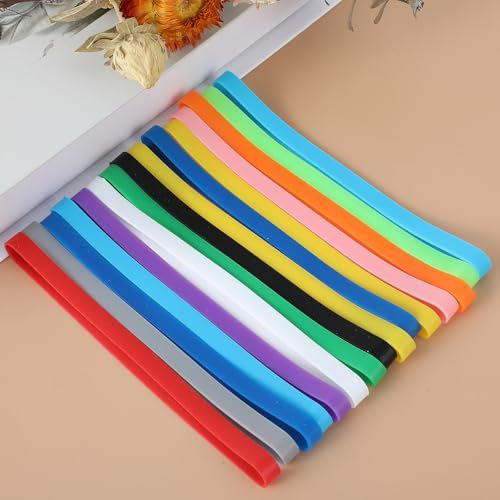 Reusable Silicone Rubber Bands, 24-Pack Multicolour, Non-Toxic & Heat Resistant Elastic Bands for Home, Office, Crafts, Secure Hold for Food Wrapping, File Folders, Books