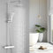 Tondiy Duschsystem mit Thermostat 38℃, Edelstahl Duschgarnitur mit Eckig Regendusche 250 mm, Duscharmatur Komplettset inkl. ABS-Handbrause & Höhenverstellbare Duschstange (845-1180 mm), Chrom