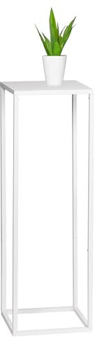 sgabello per fiori bremermann, supporto per piante in metallo, colonna per fiori moderna ideale per soggiorno, corridoio e ufficio, per decorazioni e piante da interno, in metallo in bianco