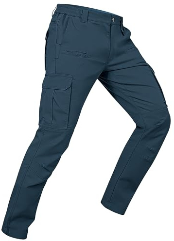 MOURCE arbetsbyxor män stretch: cargobyxor män lätta, Marinblå, 40W / 30L