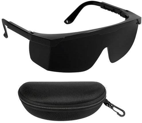 Zorplex Gafas de Protección IPL 190-2000nm, Gafas de Seguridad Láser con Protección UV e Infrarroja, Lentes Oscuras para Depilación Láser, Terapia de Luz Roja y Tratamientos Estéticos Unisex