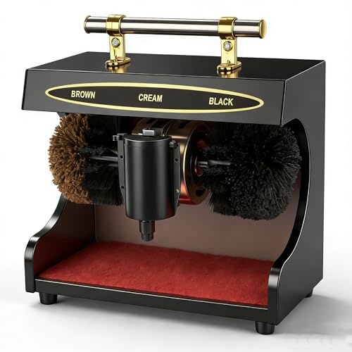 Cireuse à chaussures entièrement automatique 60 W équipée de 2 brosses, distributeur de cirage à chaussures, polisseuse électrique, brosse de nettoyage