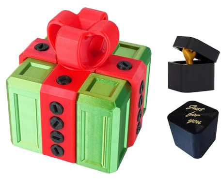 Aidodmom Regalo Divertentes Uomo, Scatola Regalo a Sorpresa con Dito, Scatola Scherzosa con Sorpresa con Viti Stampate in 3D, Regali di Natales