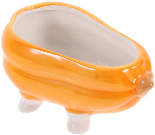 POPETPOP Baignoire en Céramique de Citrouille Orange pour Hamster et Chinchilla, Accessoire Réutilisable pour Salle de Bain et Bac à Sable Quotidien