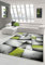 Moderner Designer Teppich für Wohnzimmer Schlafzimmer Garderobe Kurzflorteppich mit Konturenschnitt Karo Muster Grün Grau Weiß Schwarz Größe 120x170 cm