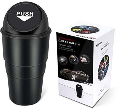 YIOVVOM véhicule automobile porte-gobelet poubelle petite mini poubelle voiture poubelle poubelle pour voiture bureau maison (noir)
