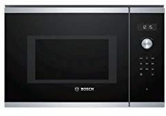 Bosch BFL554MS0 Einbau-Mikrowelle, Edelstahl, 25 l, 900 W, Schwarz