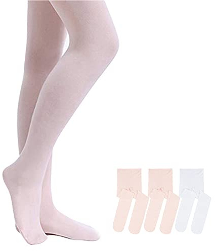 Stelle Girls' Ultra Soft Pro Dance Tight/Ballet Footed Tight(Toddler/Little Kid/Big Kid),2BP+WT,XS