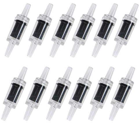 ALEGI Aquarium Air Tubing Accessories Non-Return Valves,Check Valve for 3/16 '' Fish Tank Air Line (Black 12 pcs)