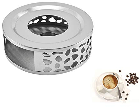 Xinlie Scalda Teiera con Candela Teiera Caffè Portacandela Acciaio Inossidabile Argento