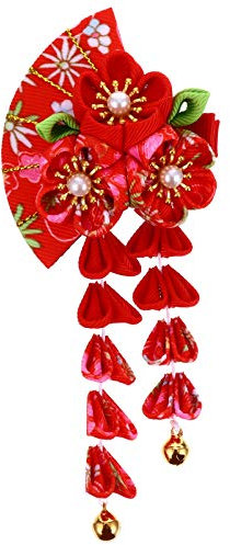 FRCOLOR Pince à Cheveux de Fleur de Pince à Cheveux de Gland Dépingle à Cheveux Japonaise Bâtons de Cheveux de pour Les Femmes Filles Rouges