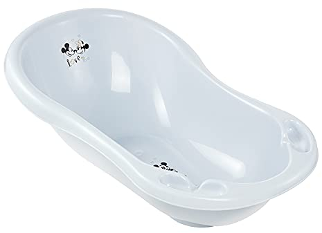 keeeper Bañera Ergonómica con Tapón Mickey, De 0 a 12 Meses, 84 cm, Maria, Azul celeste