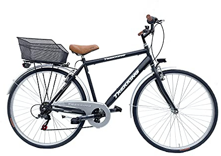 MADICKS Bicicletta Uomo da Passeggio Olanda Misura 28 Bici da città Vintage retrò con Cestino Nero Con Cambio
