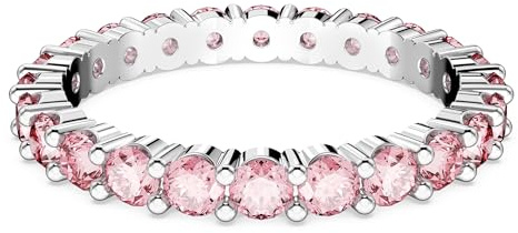 Swarovski Bague Matrix, Taille ronde, Rose, Métal rhodié
