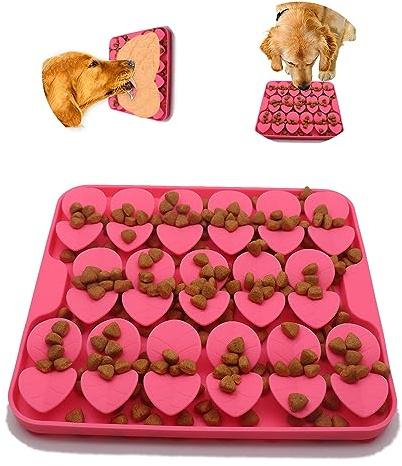 WUBAYI Tapis à friandises à lécher pour chien, tapis à renifler à alimentation lente, odeur d'entraînement, encourage les compétences naturelles de recherche pour chiens et chats (rouge)