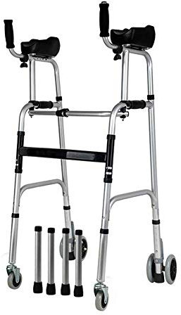 JKJZSALJ Rollator Pieghevole Telaio per Camminare Leggero Rollator Pieghevole Walker Altezza Regolabile Ausilio per La Mobilità in Alluminio Robusto Dispositivo per Camminare